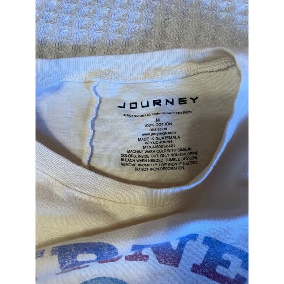 Journey Departure Tour Cotton Roll Short Sleeve Graphic Midi Tee Shirt Dress Med - Picture 7 of 11
